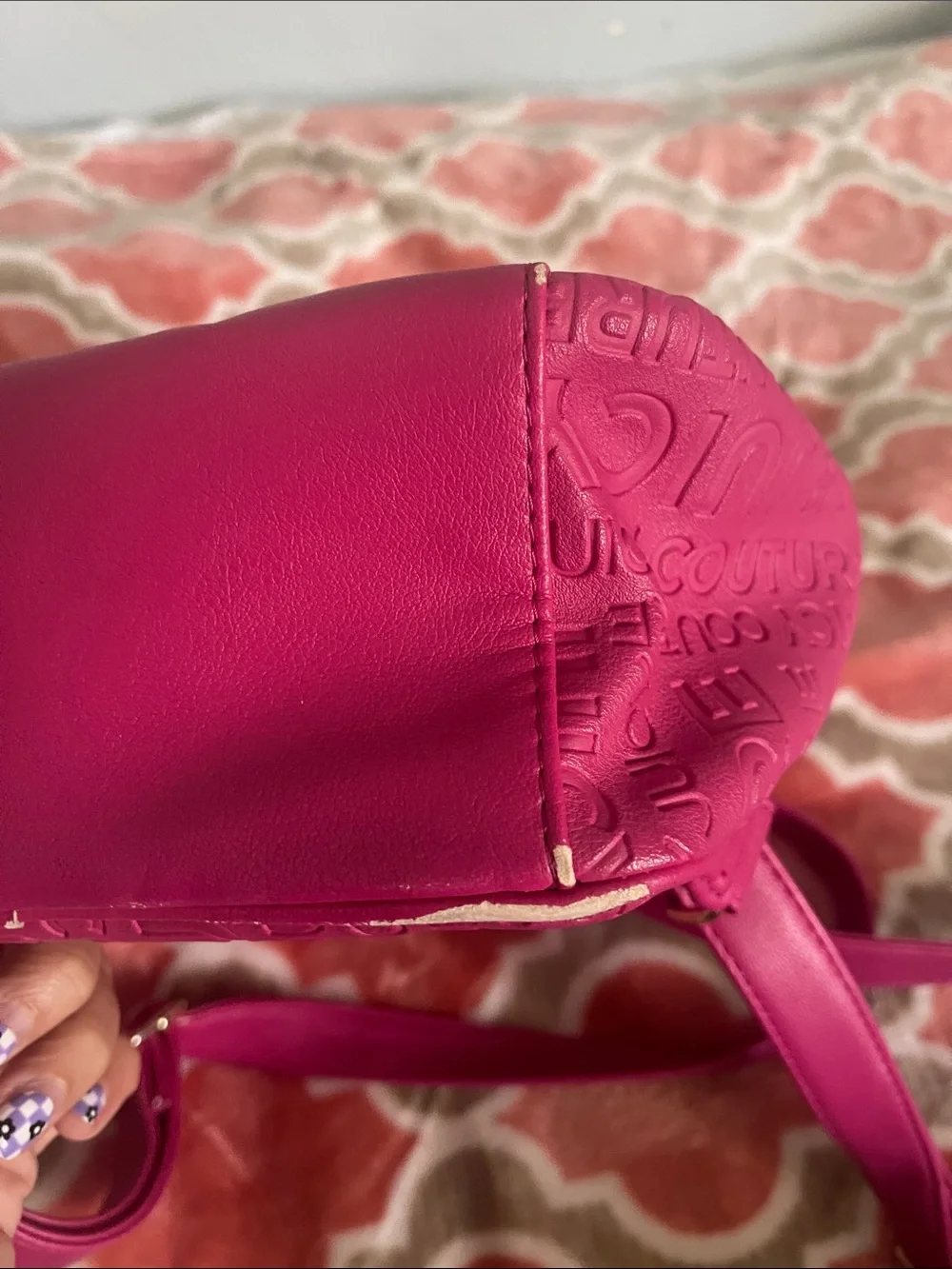 Juicy Couture Hot Pink Embossed Mini Backpack - Picture 3 of 7